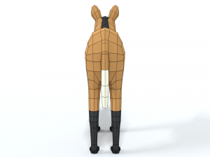 low poly cartoon maned wolf Modèle 3D