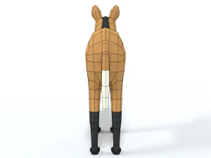 low poly cartoon maned wolf 3D Model