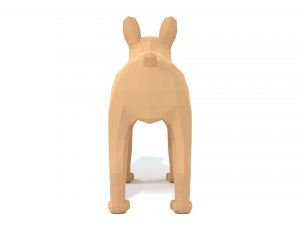 low poly cartoon french bulldog 3D 모델