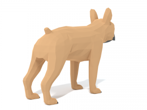 low poly cartoon french bulldog 3D 모델