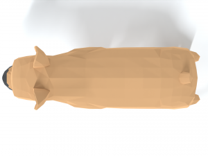low poly cartoon french bulldog 3D 모델