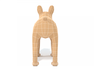 low poly cartoon french bulldog 3D 모델