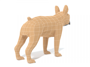 low poly cartoon french bulldog 3D 모델