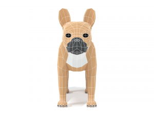 low poly cartoon french bulldog 3D 모델