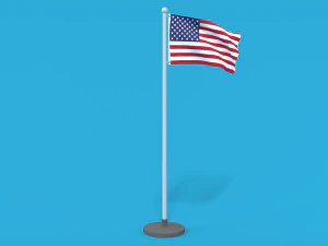 bandeira dos EUA animada sem costura de baixo poli Modelo 3D