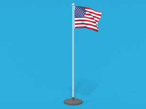 low poly seamless animated usa flag 3D Model