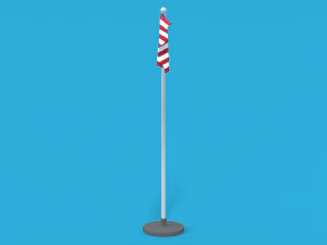 low poly seamless animated usa flag 3D Model