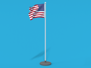 low poly seamless animated usa flag 3D Model