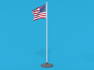 low poly seamless animated usa flag 3D Model