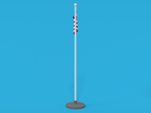 low poly seamless animated usa flag 3D Model