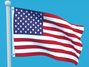 low poly seamless animated usa flag 3D Model
