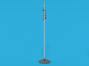 low poly seamless animated usa flag 3D Model