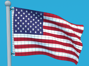 low poly seamless animated usa flag 3D Model