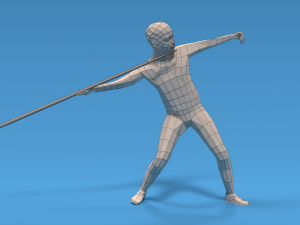low poly kid javelin throw 3D Модель