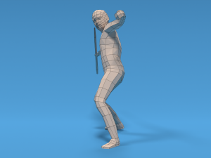 low poly kid javelin throw 3D Модель