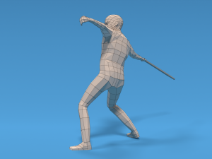 low poly kid javelin throw 3D Модель