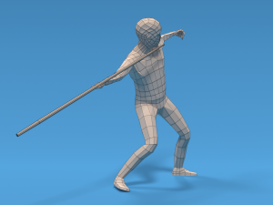 low poly kid javelin throw 3D Модель
