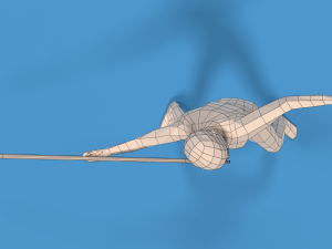 low poly kid javelin throw 3D Модель