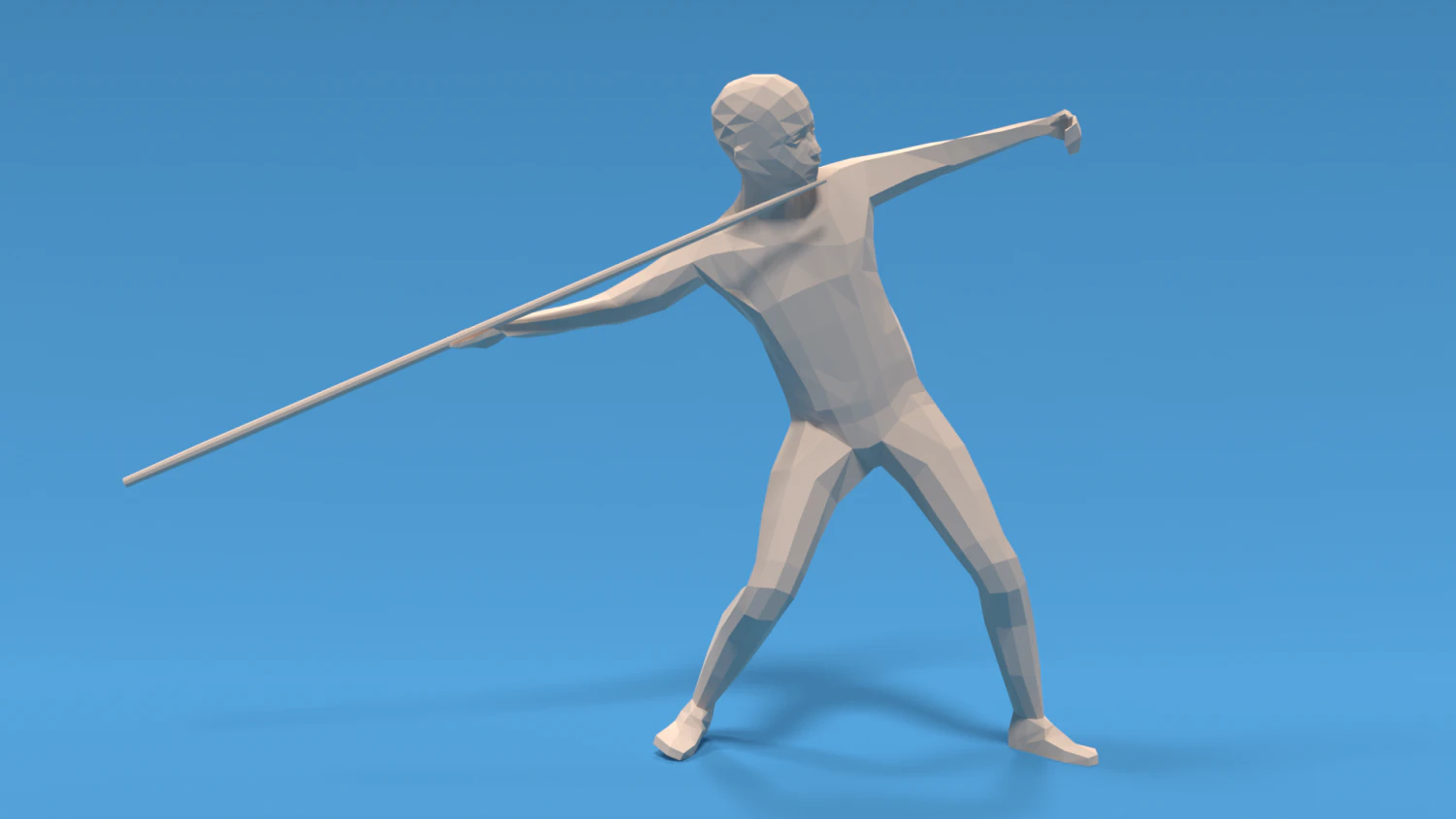 low poly kid javelin throw 3D Model .c4d .max .obj .3ds .fbx .stl .blend 