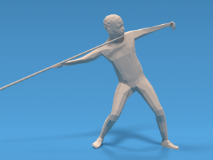 low poly kid javelin throw Model 3D