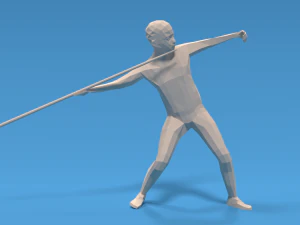 低ポリの子供のやり投げ 3Dモデル