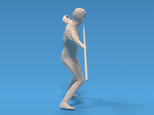 low poly kid javelin throw 3D Модель