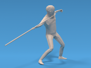 low poly kid javelin throw 3D Модель