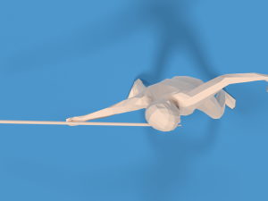 low poly kid javelin throw 3D Модель