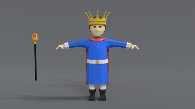 low poly cartoon king Modello 3D .c4d .max .obj .3ds .fbx .stl .blend 