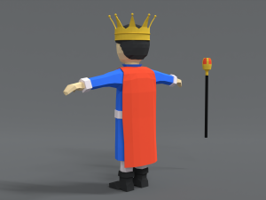 low poly cartoon king Modello 3D
