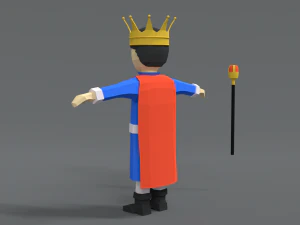 low poly cartoon king 3D Model