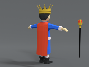 low poly cartoon king Modello 3D