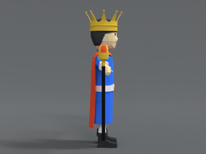 low poly cartoon king Modello 3D