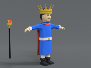 low poly cartoon king Modello 3D