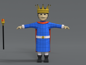 low poly cartoon king Modello 3D