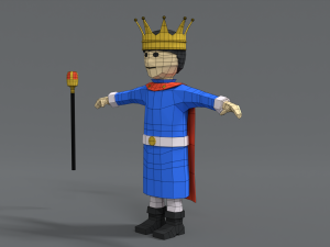 low poly cartoon king Modello 3D