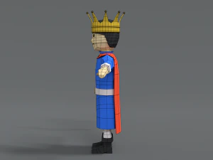 low poly cartoon king 3D Model