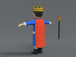 low poly cartoon king Modello 3D