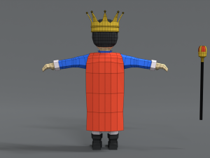 low poly cartoon king Modello 3D