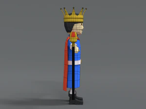 low poly cartoon king 3D Model