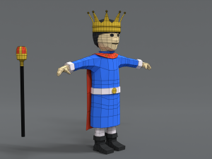 low poly cartoon king Modello 3D