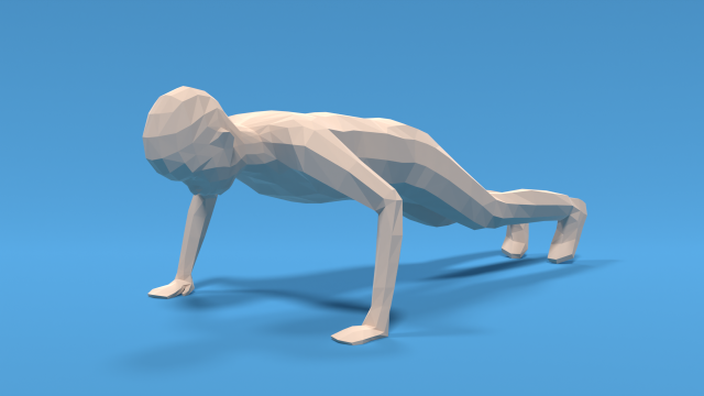 low poly kid push up 3D मॉडल .c4d .max .obj .3ds .fbx .stl .blend 