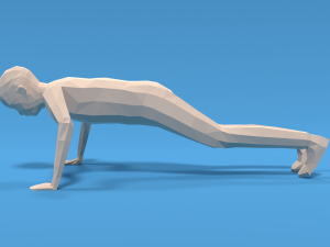 low poly kid push up 3D मॉडल