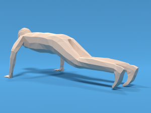 low poly kid push up 3D मॉडल