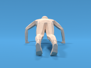 low poly kid push up 3D मॉडल