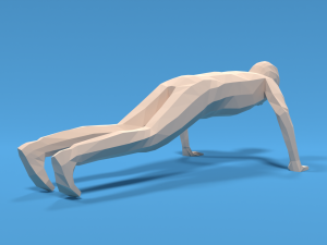 low poly kid push up 3D मॉडल
