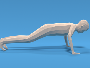 low poly kid push up 3D मॉडल