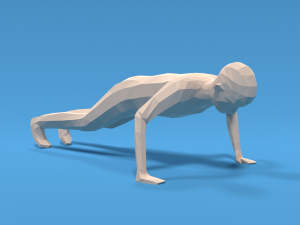 low poly kid push up 3D मॉडल