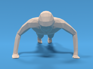 low poly kid push up 3D मॉडल