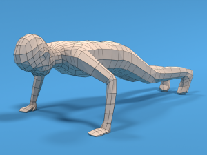 low poly kid push up 3D मॉडल